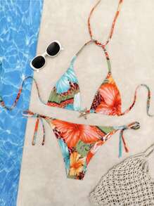 Set de 2 piezas de traje de baño con diseños de estampado de leopardo, flor y estrella de mar decorativo personalizado. Color elegido al azar. Incluye relleno extraíble. Adecuado para vestidos de verano, ropa de verano, festivales, faldas, outfits de Ibiza, trajes de baño de mujer, conjuntos de bikinis, disfraces de baño de mujer, ropa de playa, conjuntos de vacaciones, vestidos de playa, bikinis para mujeres, trajes de baño