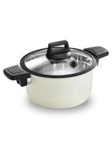 Juego de 2-10 piezas de ollas y sartenes antiadherentes y antiscald de aluminio con tapa, de fundición, de uso múltiple, adecuado para cocinar en casa, apto para estufas de gas y eléctricas.