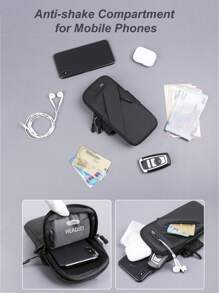 1 件手机臂带套、运动手机支架、钥匙卡夹、多功能腰包、迷你运动包、耳机线孔设计、反光防水面料、口袋跑步包、时尚腕包、户外装备包、手机袋、健身收纳袋、兼容 iPhone 和所有手机，适用于健身房跑步快走旅行徒步旅行骑行远足 - 彩色 - 查看 5