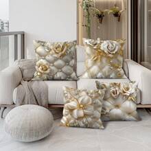 4 Stücke Kissen Bezug Set im Bohemian Stil mit Blumen Muster