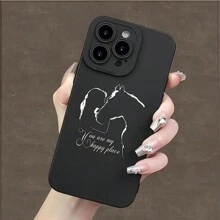 1 Stück Handyhülle mit Frauensilhouette & Pferd Design, kompatibel mit iPhone 16 Pro Max, 15, 14 Plus, 13, 12, 11 & Serien, personalisierbar