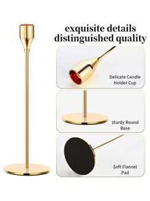 1/2/3/6 Pcs Candle Holder Set, Gold Metal Luxury Candle Stand, Home/Wedding/Romantic Dinner Decor, Room Decoration, Home Decor, Gift, Holiday Decoration