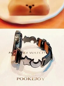 Correa de reloj de piel sintética de 18 mm/20 mm/22 mm con estrellas y lunas, de longitud ajustable, compatible con Samsung Galaxy, Garmin, Amazfit - suave y transpirable - negro - Ver 15