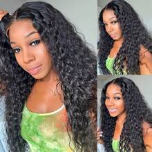 bling hair 9x6 7x5 6x4 5x5 Deep Wave Lace Wigs Human Hair 13x4 13x6 HD Transparent Lace Frontal Wigs For Women 180% Density Glueless Wigs Human Hair Pre Plucked With Baby Hair Natural Color - Natural Black - 查看 2