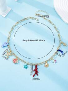 1 Pc BOHO Vacation Beach Style Starfish Summer Multi Charm Necklace