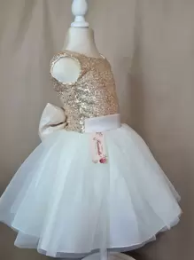 ELEGANTE VESTIDO DE LENTEJUELAS PARA FIESTAS - Dorado - Ver 1