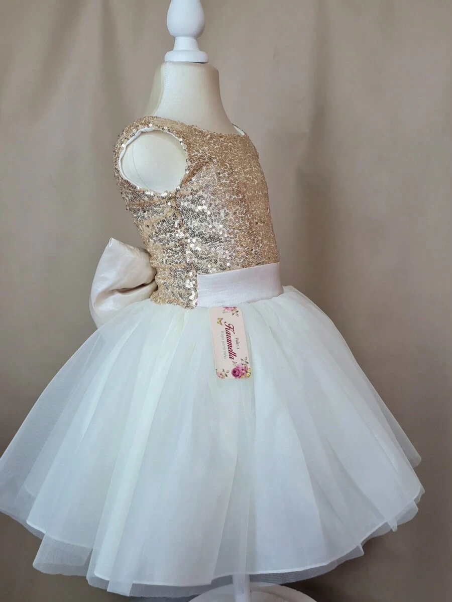 ELEGANTE VESTIDO DE LENTEJUELAS PARA FIESTAS - Dorado - Ver 1