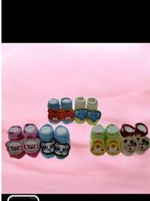 ZAPATITOS DE TELA PARA BEBE , DISEÑOS MUY COLORIDOS , DISEÑOS DE ANIMALITOS EN 3D, BORDADOS , 1 PAR DE ZAPATITOS COMO SE MUESTRAN EN LA FOTO. - Multicolor - Ver 5