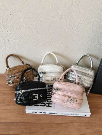 1件儿童水桶包，钻石儿童包高端亲子手提包时尚个性女童斜挎包亮片背包，多功能手提包，PU皮革，适合学生购物，旅行日常使用。