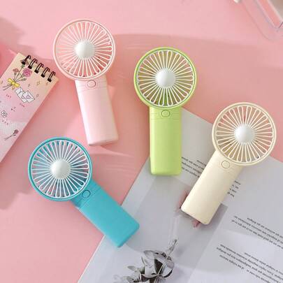 AOYI 1pc Portable Handheld Mini Fan With 1-Speed Adjustment, Powered By AAA Battery, Outdoor Simplified Design With Lanyard