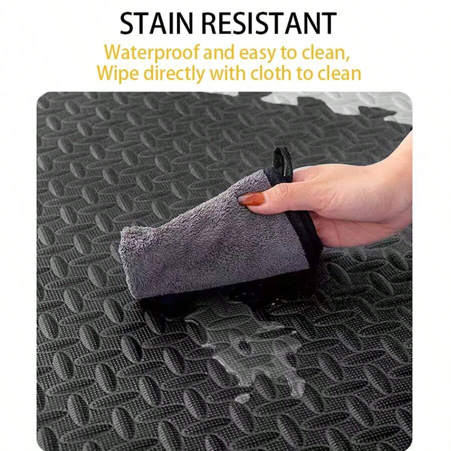 20 Pieces Black Foam Fitness Mat, Easy To Assemble, EVA Material, 30*30cm/Piece, Very Suitable For Home Exercise Scenes
