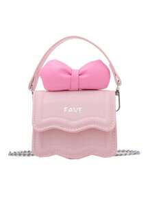 1pc Mini Girl Messenger Bag, Bow Bag, Bag Net Celebrity New Messenger Bag Cute Bow Shoulder Bag Versatile Princess Coin Purse, Childlike Cute, Daily Matching, Suitable For Shopping, Travel Daily Use.