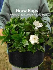 1pc Non-Woven Fabric Reinforced Grow Bag For Planting, Thickened Green Cultivation Nursery Bucket With Handle