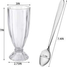 Milkshake Cup, Vintage Soda Cup, Classic Ice Cream Fountain Cup, Transparent, 12 Oz