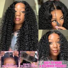 bling hair 9x6 7x5 6x4 5x5 Deep Wave Lace Wigs Human Hair 13x4 13x6 HD Transparent Lace Frontal Wigs For Women 180% Density Glueless Wigs Human Hair Pre Plucked With Baby Hair Natural Color - Natural Black - 查看 3