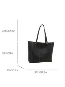Fashionable Casual Foldable Tote Bag For Women, Large Capacity, Practical For Business, Celebrations, Gifts, Suitable For College Students - Black - View 3