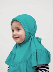 1pc High Quality Elastane 2-6years Cute Flounce Hijab Kids Black Easy-Use Headscarf Children Ruffle Edges Handcap Hijab For Outdoor Activities Daily Use - Multicolor - View 16
