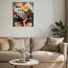 Diy Acrylic Paint By Digital Oil Painting Kit For Adults - Frameless, Modern Abstract Floral Oil Painting Design, Crease-Free Roll Color Printed Canvas, Complete With Paint And Paintbrush, Perfect For Beginner Stress Relieving Crafts, Perfect For Home Decor And Unique Gifts