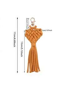 Solid Color Handmade Woven Key Pendant Accessories, Chinese Style Keychain, Mobile Phone Bag Accessories Pendant Creative Small Gifts