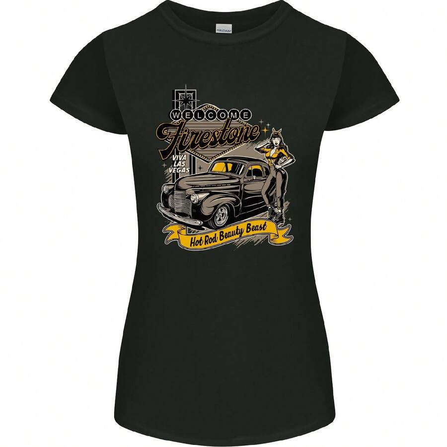 Hot Bar Beauty Beast Las Vegas Women Small Cut T-Shirt- - Black - View 1