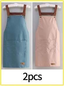 Waterproof And Oil Resistant Canvas Apron - Floral Design, Adjustable Waistband, Breathable Fabric, New Kitchen Home Cooking Oil And Stain Resistant Apron, Kitchen, Bathroom, Family, Household Products,Waterproof Oil Resistant Cooking Apron With Pockets - Adjustable And Multi-Purpose, Suitable For Coffee Bars And Restaurants