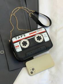 1pc Fashion Women's Shoulder Bag, Retro Vintage Crossbody Bag, Shoulder Bag, Messenger Bag, Square Bag, Camera Bag, Mini Purse, PU Material Scratch & Wear Resistant, Suitable For Shopping, Dating, Outing, Work Commute, Adjustable Shoulder Strap, Metal Chain Strap, Elegant Minimalist Casual Chic Shoulder Bag (7.9in*5.1in*2.8in)