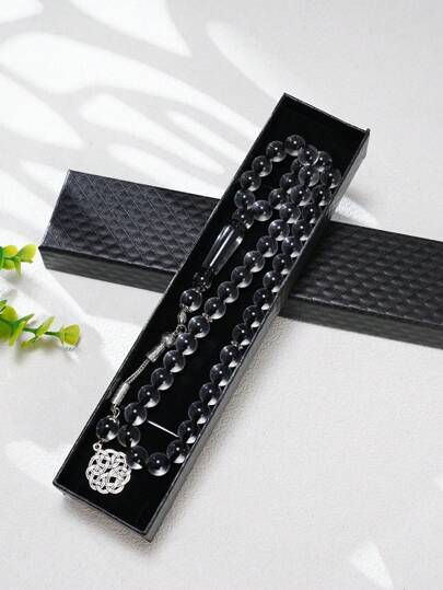 Fine Paper Box Gift Box With 45 10cm Red Porcelain Glass Bracelet Beads Muslim Prayer Beads