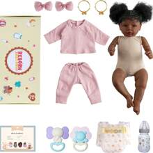 DreamyDolly Lifelike Reborn Baby Dolls Black Daisy Girl- 20 Inch Soft Body Realistic-Newborn Baby Dolls Handmade Real Life Baby Dolls With Clothes And Toy Gift For Kids Age Bebe Reborn Realistic Babies,Baby ,Reborn Baby ,Kids Toy,Realistic,Lifelike Baby Dolls,Toys ,Doll Toys - Baby Pink - View 9