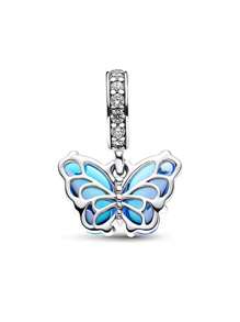 1pc Fashionable High-Quality Enamel Craft Blue Epoxy Butterfly Pendant Gift - Multicolor - View 7
