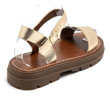 Casual Thick Sole Sandals, Versatile For Summer - Gold - View 4