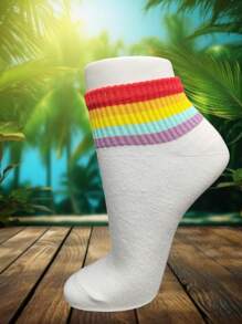10 Pares de calcetines con diferentes diseños de colorines para mujer - Blanco - Ver 5