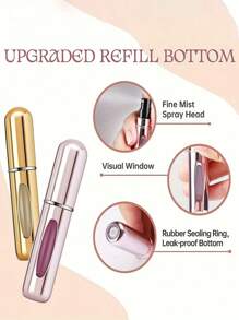 5ml-香水多种颜色组合旅行可再填充，香水可再填充瓶喷雾瓶分配器空液体容器，旅行必需品，多种颜色，迷你香水瓶，瓶喷雾瓶分配器迷你便携式空液体容器旅行旅行必需品旅行收纳袋适合海滩暑假返校