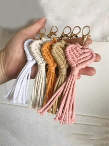 Solid Color Handmade Woven Key Pendant Accessories, Chinese Style Keychain, Mobile Phone Bag Accessories Pendant Creative Small Gifts