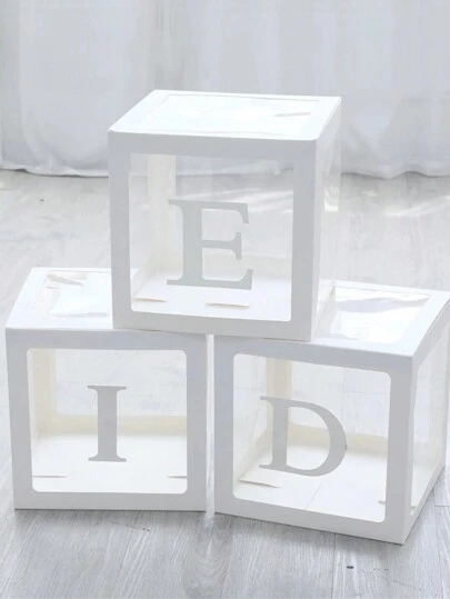 开斋节装饰气球盒 3 件套，透明气球盒，开斋节气球块，开斋节气球块，开斋节装饰品