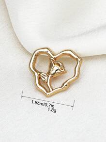 10 件不对称心形镂空玫瑰压花金属纽扣，适用于开衫、连衣裙、外套、毛衣、上衣、夹克，多功能装饰手工缝制纽扣，DIY 盒装礼品工艺配件 - 彩色 - 查看 12