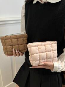 1 Pc Large Capacity Makeup Organizer Bag, Beautifully Designed For Daily Cosmetic Storage,Boho Vibes