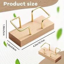 1 chiếc hộp đựng danh thiếp bằng gỗ, khung kim loại màu vàng, hình chữ nhật, kiểu dáng tối giản, thích hợp để trang trí bàn làm việc và nhà cửa. - Mảnh duy nhất - Xem 6