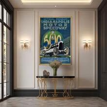 Indianapolis Program 1920 Large Wooden Framed Wall Art Home Decor Canvas Painting- For Bedroom, Bathroom, Living Room, Office, Kitchen, Holiday Gift- 1pc - 彩色 - 查看 5