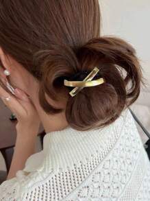 3 chiếc dây buộc tóc hình vòng cung bằng kim loại chắc chắn, phụ kiện buộc tóc xoắn thanh lịch, phụ kiện tóc nơ kiểu Pháp cổ điển đơn giản, dây buộc tóc hợp kim kẽm dùng được mọi mùa, dây buộc tóc đuôi ngựa, dây chun buộc tóc, kẹp tóc đuôi ngựa, phụ kiện tóc quà tặng, dây chun làm đẹp tại nhà. - Nhiều màu - Xem 4