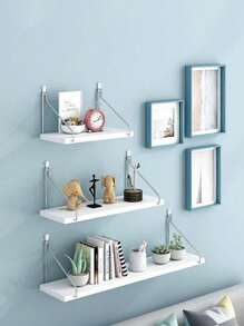 1 Pc (With Hanging Hook) 30cm/40cm/50cm Floating Shelf Wall Mount Organizer Rack, No-Drill, Wall Decor For Bedroom, Kitchen, Bathroom, Toilet, Study, Indoor Wood Shelf