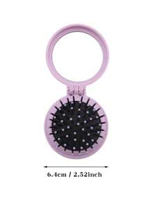 1 pezzo Pettine mini floreale esclusivo per matrimonio con 26 lettere, compatto e portatile, pettine mini con cuscinetto d aria pieghevole per massaggio, specchio incorporato, essenziale per viaggi e campeggio. Indispensabile per il ritorno a scuola e le vacanze - Viola - Visualizzare 10