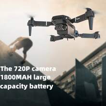 1 台多功能黑色无人机 E88，配备 720P 摄像头、1800mAh 电池，可延长飞行时间、光流可实现稳定飞行、360° 旋转特技、价格实惠的无人机玩具，是节日和生日的理想礼物 - 黑色 - 查看 3