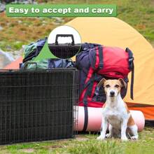 BestPet 24,30,36,42,48 Inch Dog Crates For Large Dogs Folding Mental Wire Crates Dog Kennels Outdoor And Indoor Pet Dog Cage Crate With Double-Door,Divider Panel, Removable Tray (Black, 48") - 黑色 - 查看 3