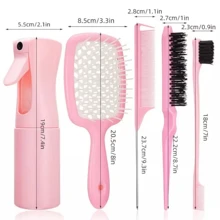 12pcs Curly Hair Brush Curly Ponytail Comb Set Salon Tools - 紫色 - 查看 3