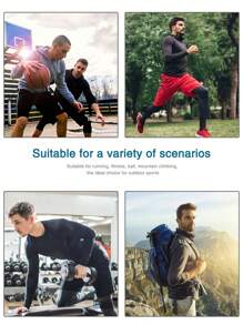 Running Men Raglan Sleeve Drawstring Hooded Sports Sweatshirt - Black - View 6