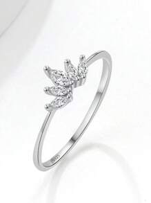 1 件 S925 纯银 14K 镀金简约精致戒指，独特设计，简约优雅 - 銀色 - 查看 14