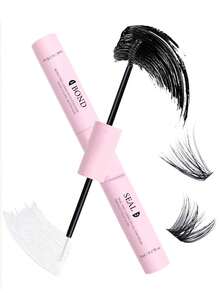 1pc 5ml+5ml Lash Glue Bond And Seal Waterproof Eyelash Glue, Seal +Bond Double Headed Eyelash Glue Strengthening False Eyelashes Makeup - Baby Pink - View 1