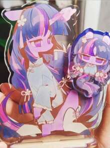 1pc  Acrylic Standing Plaque Decoration, Twilight Sparkle, Rainbow Dash, Pinkie Pie, Elegant And Adorable Anime Pony Desk Ornament, Great For Collection Or Gift