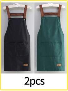 Waterproof And Oil Resistant Canvas Apron - Floral Design, Adjustable Waistband, Breathable Fabric, New Kitchen Home Cooking Oil And Stain Resistant Apron, Kitchen, Bathroom, Family, Household Products,Waterproof Oil Resistant Cooking Apron With Pockets - Adjustable And Multi-Purpose, Suitable For Coffee Bars And Restaurants
