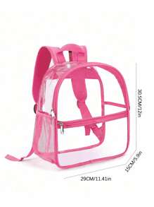 Minimalist Fashion Basics Commute Color Block Lightweight Large Capcit Transparent PVC Backpack, Waterproof Student Backpack, Transparent Backpack, Sports Backpack